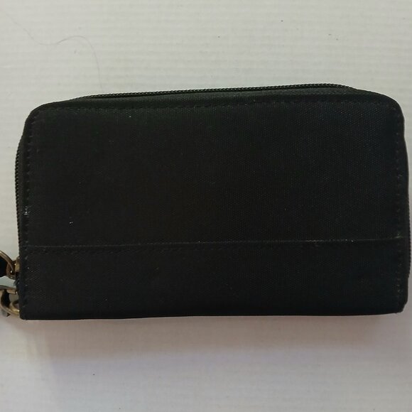 Travelon Women's Zip Around Wristlet Black Nylon RFID  GUC - Picture 4 of 6